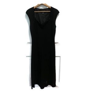 Jones New York long beaded black cocktail dress 8
